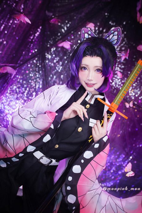 Mon夢_monpink蝴蝶忍COS：完美诠释虫柱的优雅与坚韧